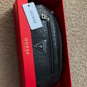 GUESS Embossed Black Belt Bag
